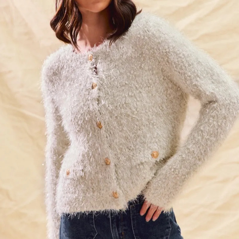 Classic Button Front Dropped Shoulder Cardigan