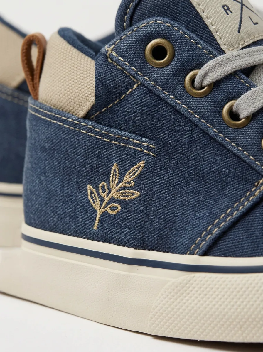 Modern Minimalist Leaf Finish Men's Canvas Shoes