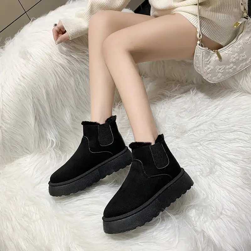 Plush-Lined Warm-Lined Ankle Boots