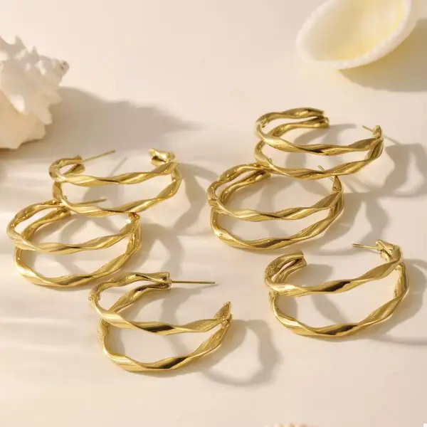 Chunky Twisted Hoop Earrings