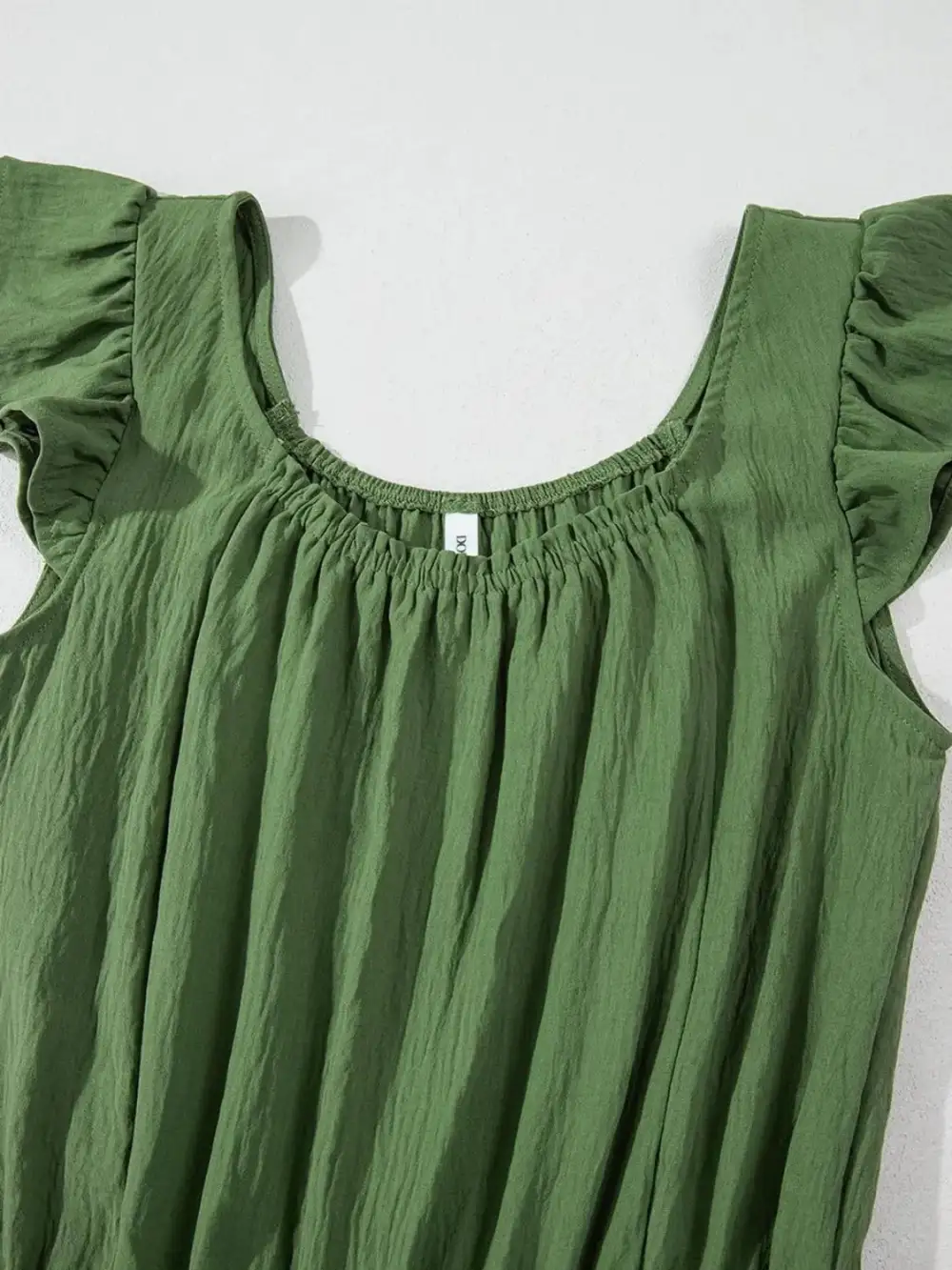 Ruffled Cap Sleeve Wide Leg Jumpsuit Accessory