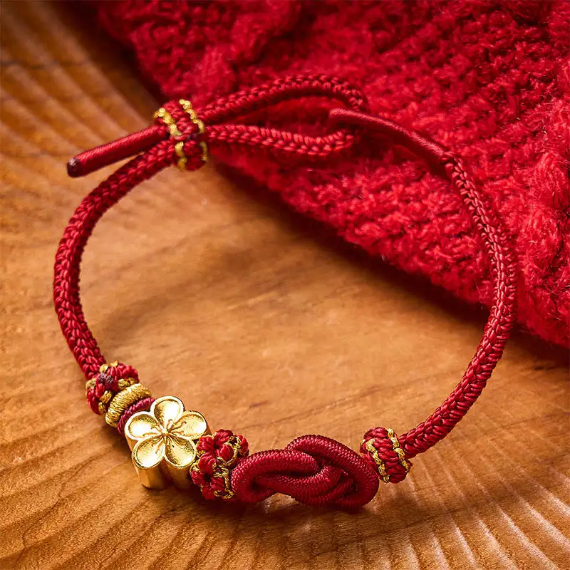 Flower Braided Rope Knot Adjustable Bracelet
