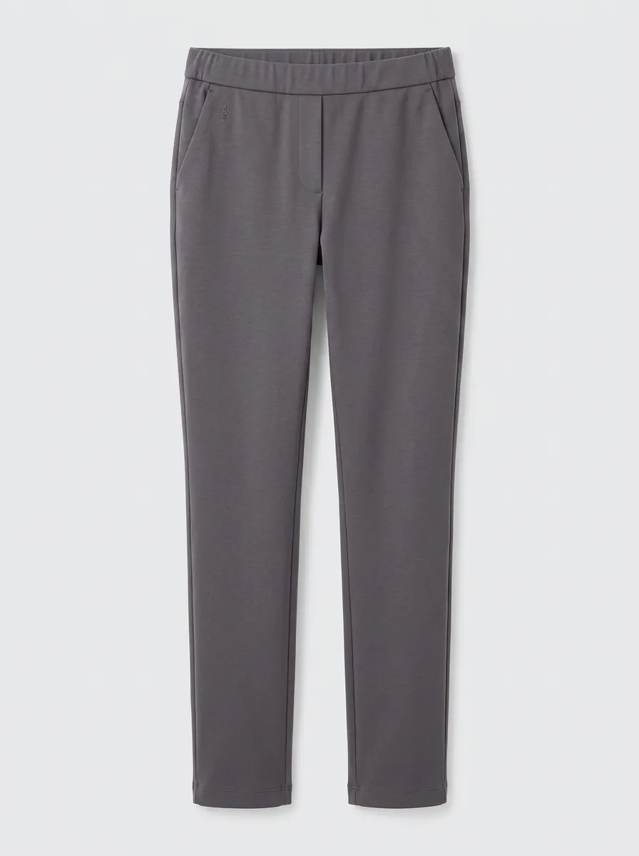 Women's Classic All Day Leaf Logo Embroidered Mid Rise Straight Leg Pants