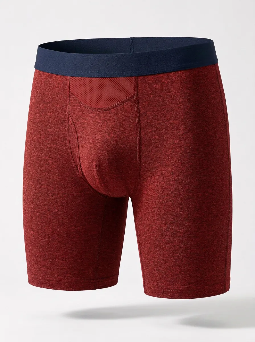 Men's Navy Mesh Panel Boxer Briefs