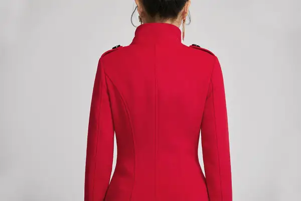Wool Tailored Double Breasted Pocketed Midi Coat