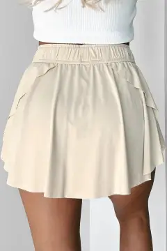 Drawstring High Waist Lined Tennis Skort