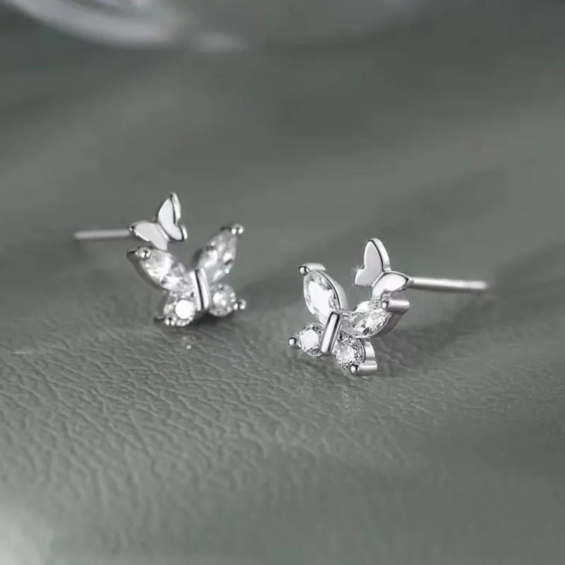 925 Sterling Silver Butterfly Stud Earrings