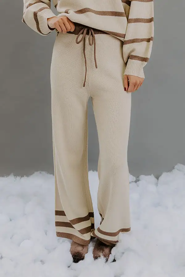 Darling High Waist Stripe Knit Pants