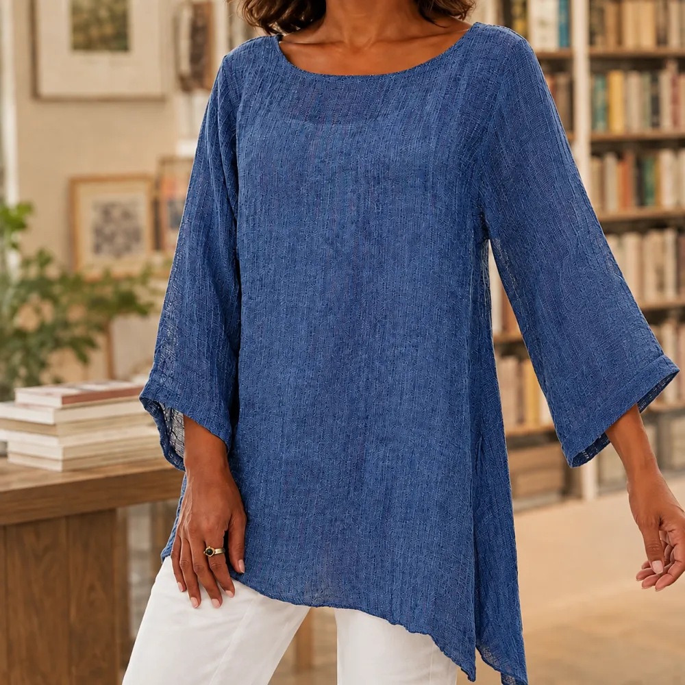 Boat-Neck Draped Top
