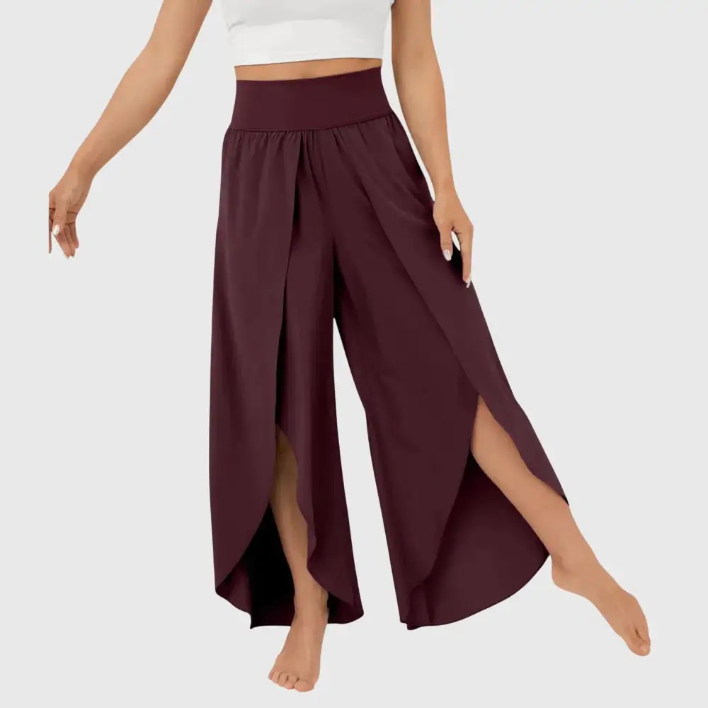  Wide Leg Split Hem Pants