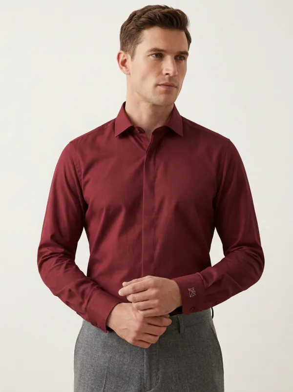 Men's Non-Iron Cotton Geometric Cuff Printed Shirt