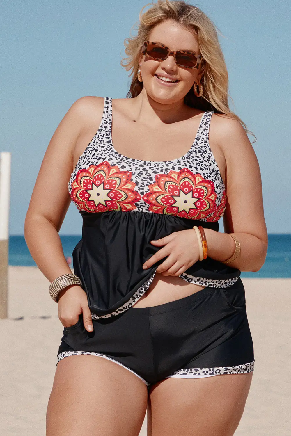 Swimwear Floral Leopard Tankini
