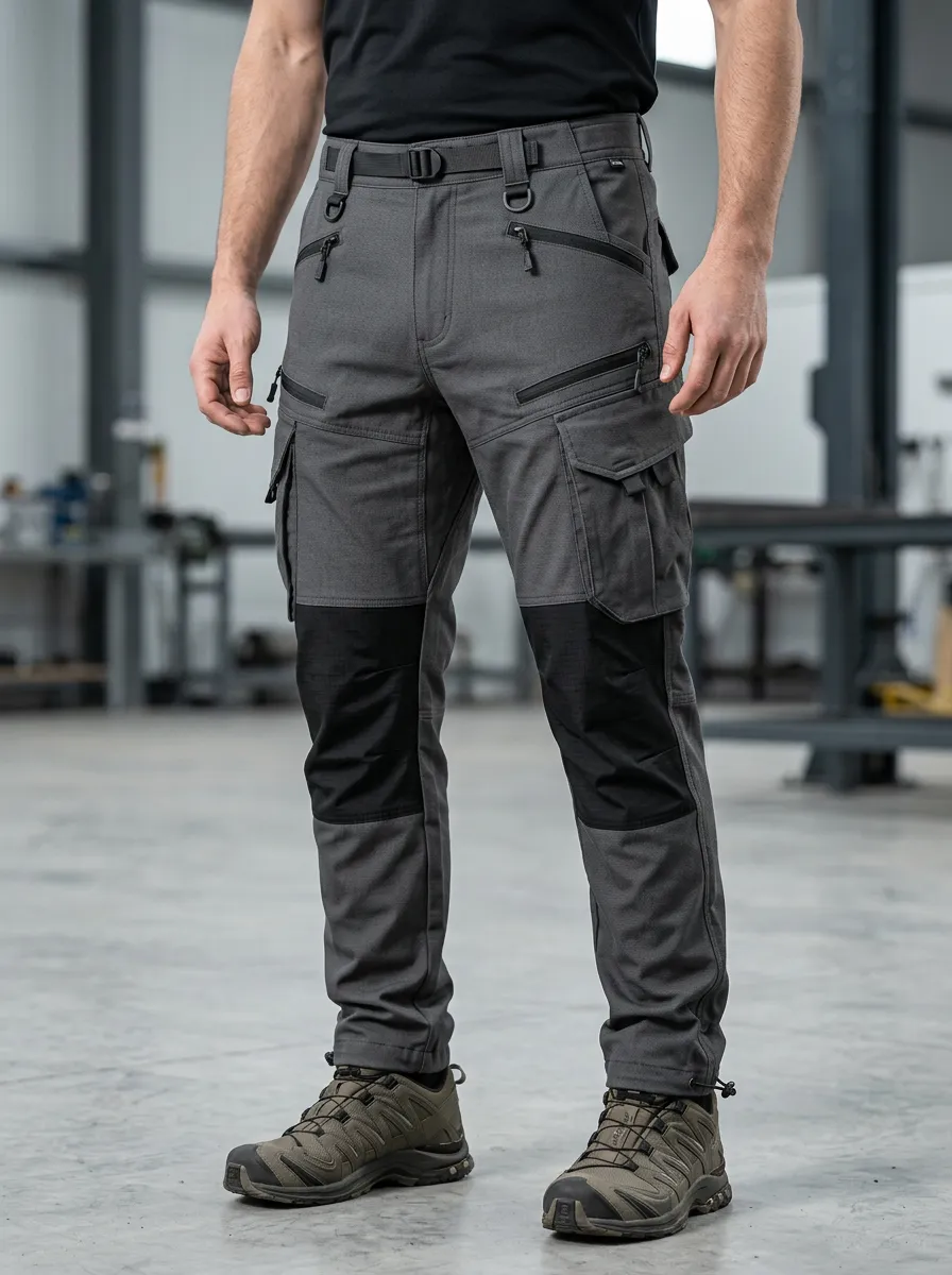 Men's Tactical Outdoor Multi-Pocket Reinforced Knee Cargo Pants