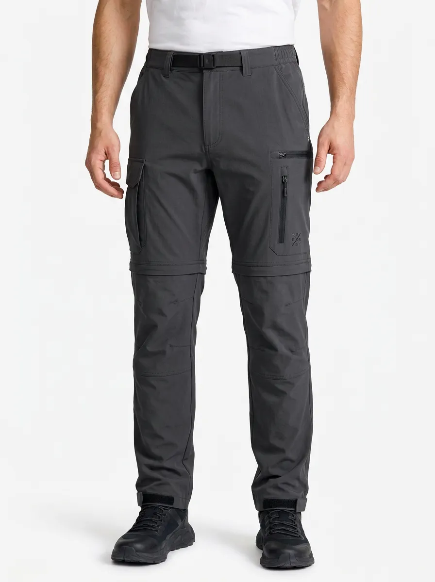 Men's Frontier Trail Multi-Pocket Waterproof Zip-Off Tactical Cargo Pants