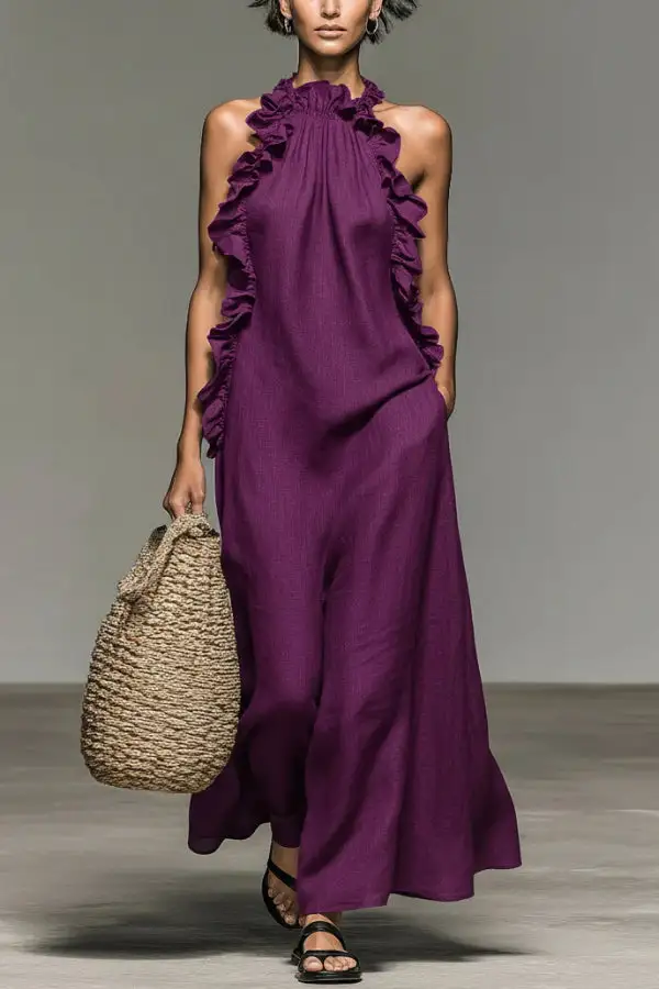 Versatile Modern Ruffled Ruffle Sleeve