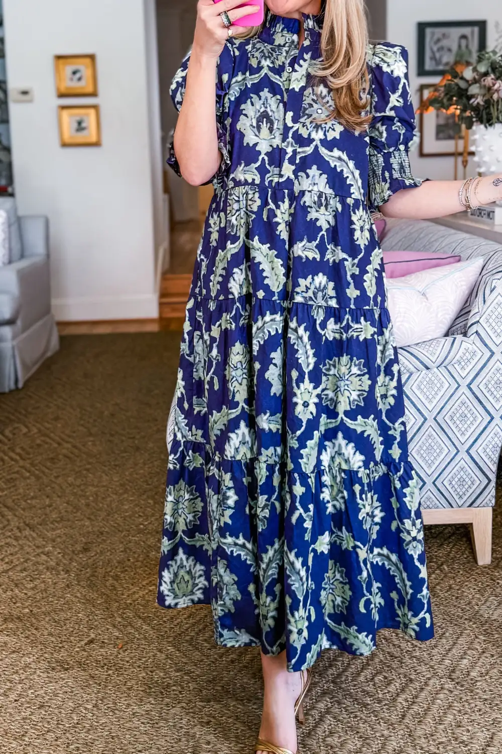 Wearable Cut Floral Printed Ruffle Dress