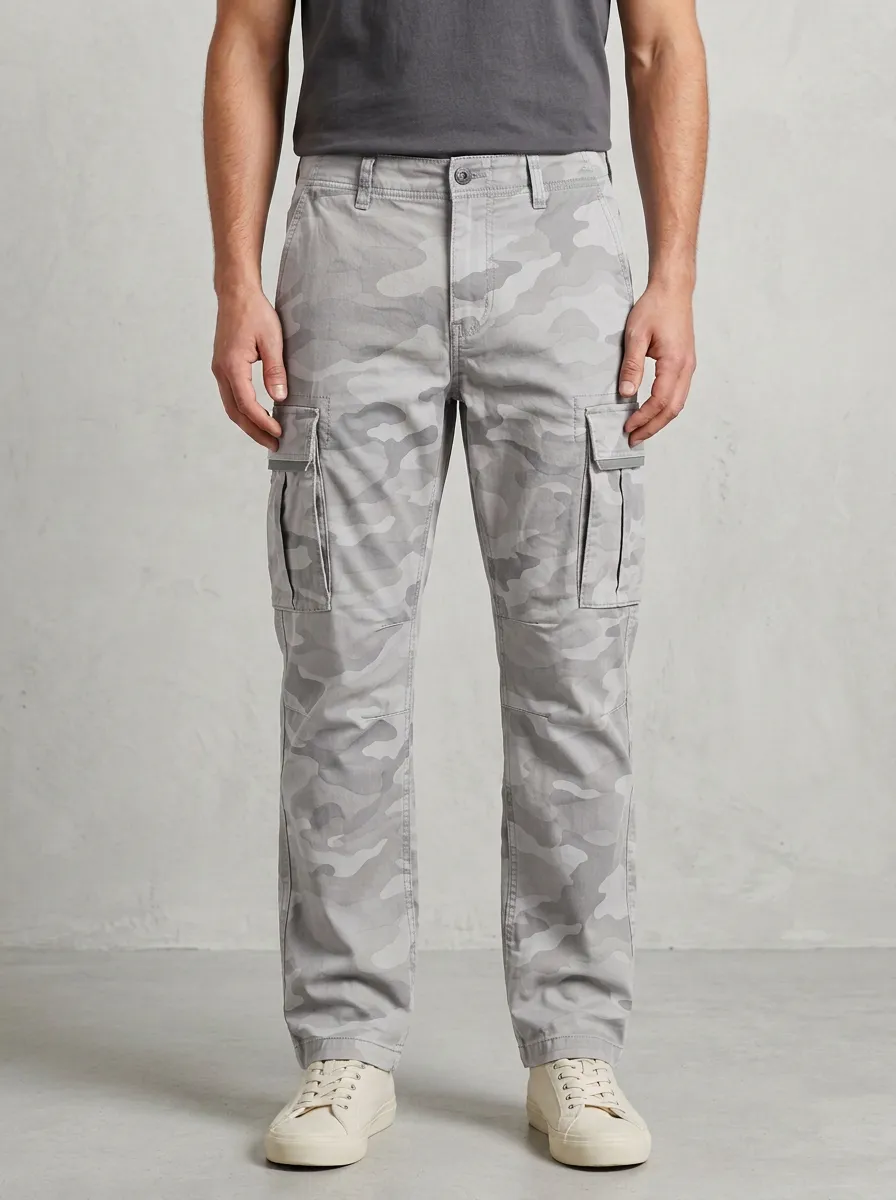 Men's Camouflage Knee Panel Cargo Trousers