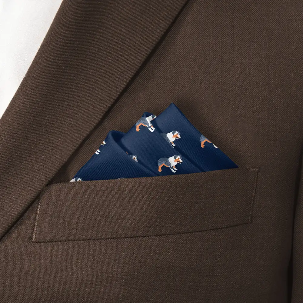Dapper Refined Animal Motif Dog Motif Pocket Square