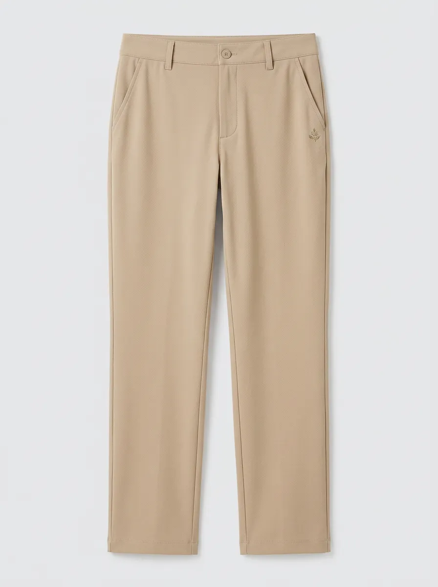 Women's Modern Everyday Leaf Logo Printed Mid Rise Straight Leg Pants
