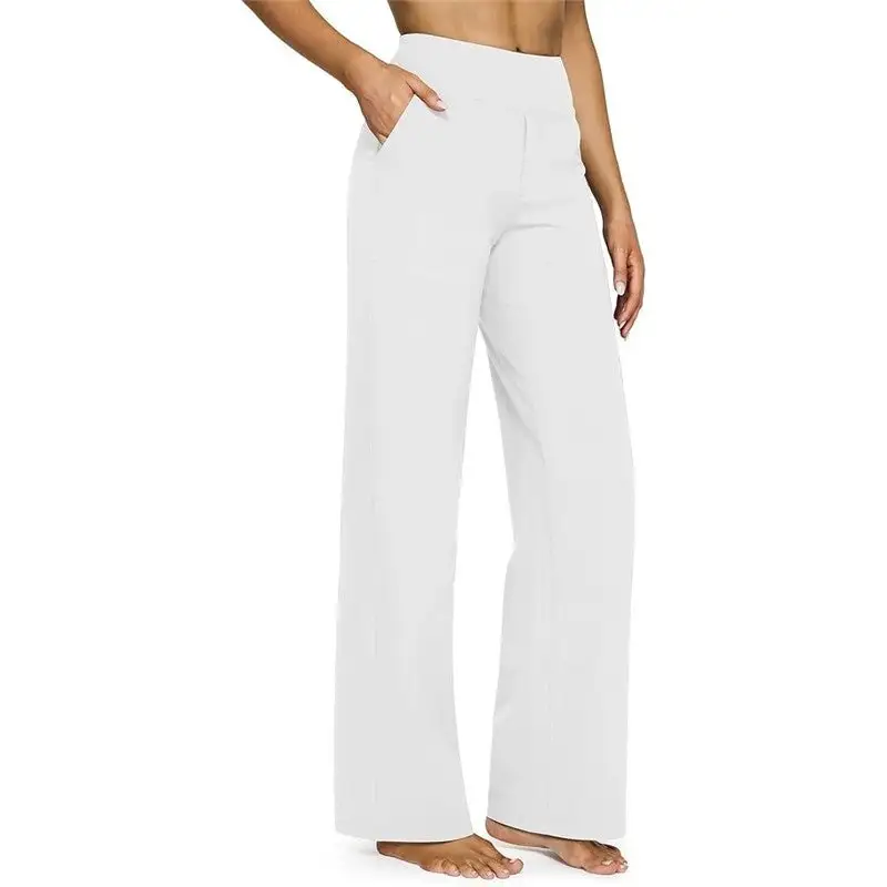 High Waist Straight Leg Loose Fit Pocket Pants