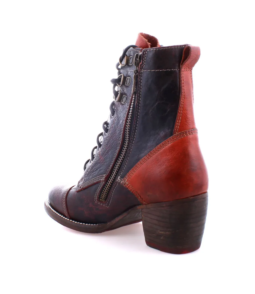 Cap-Toe Side-Zip Lace-Up Boots