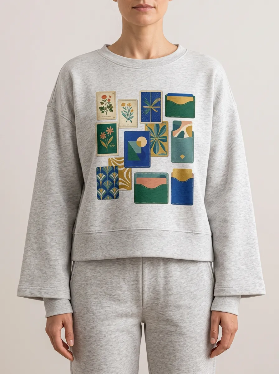 Women's Botanical Tarot Collage Graphic Hoodie