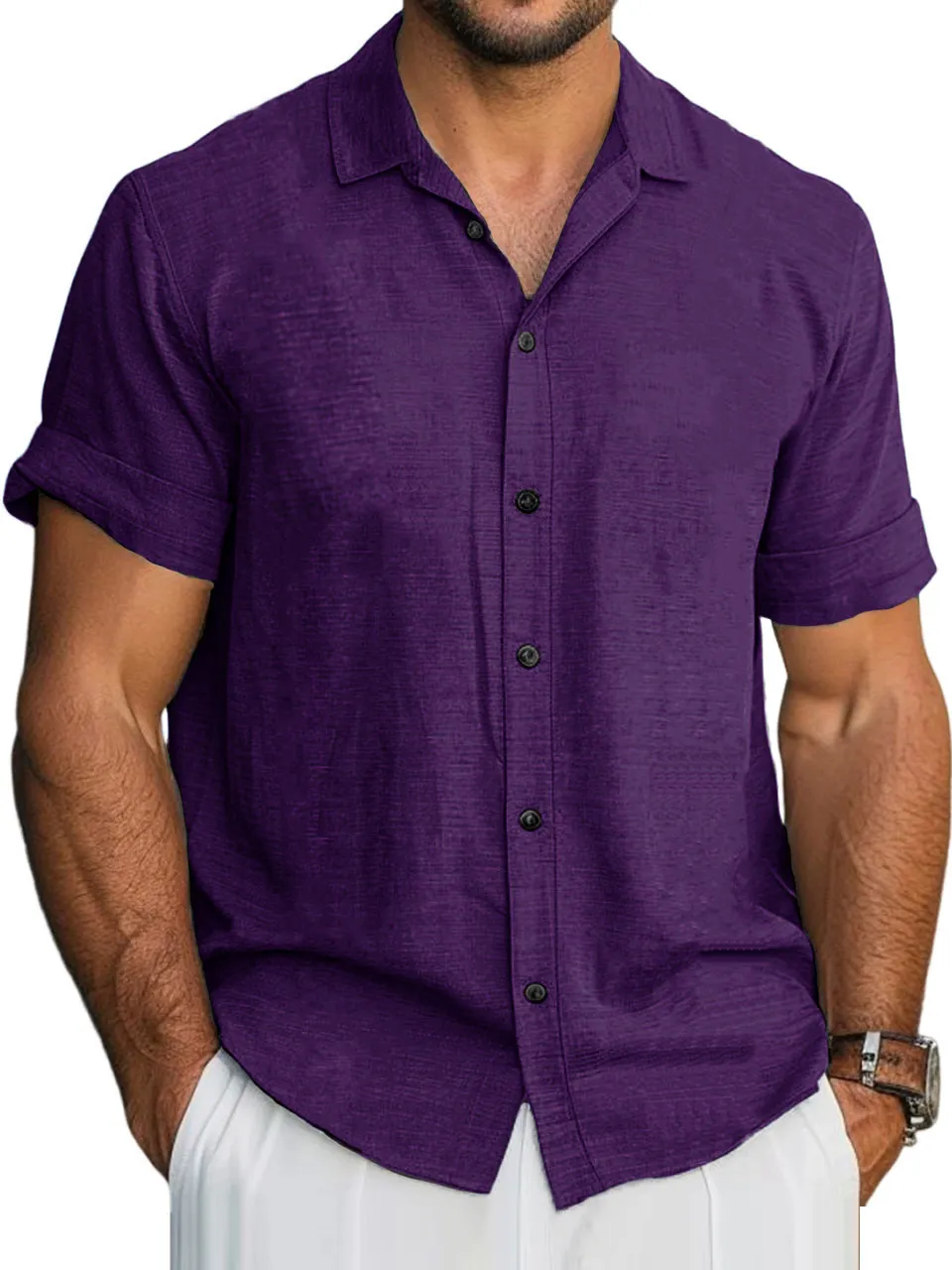 Workwear Short Sleeve Camp Collar Shirt