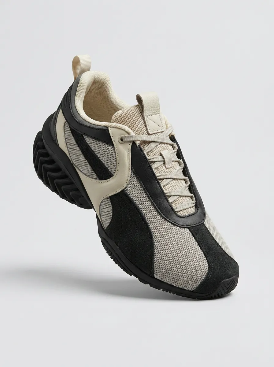 Unisex Sneaker Enthusiast Black Beige Chunky Sole