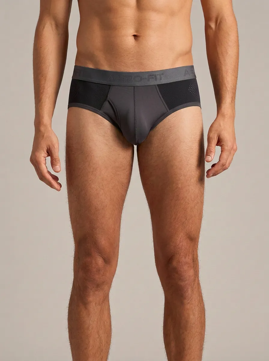 Men's Athletic Performance Breathable Mesh Printed Briefs
