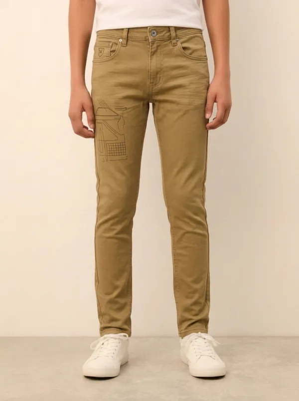 Men's Atlas Geometric Pattern Printed Stretch Jeans
