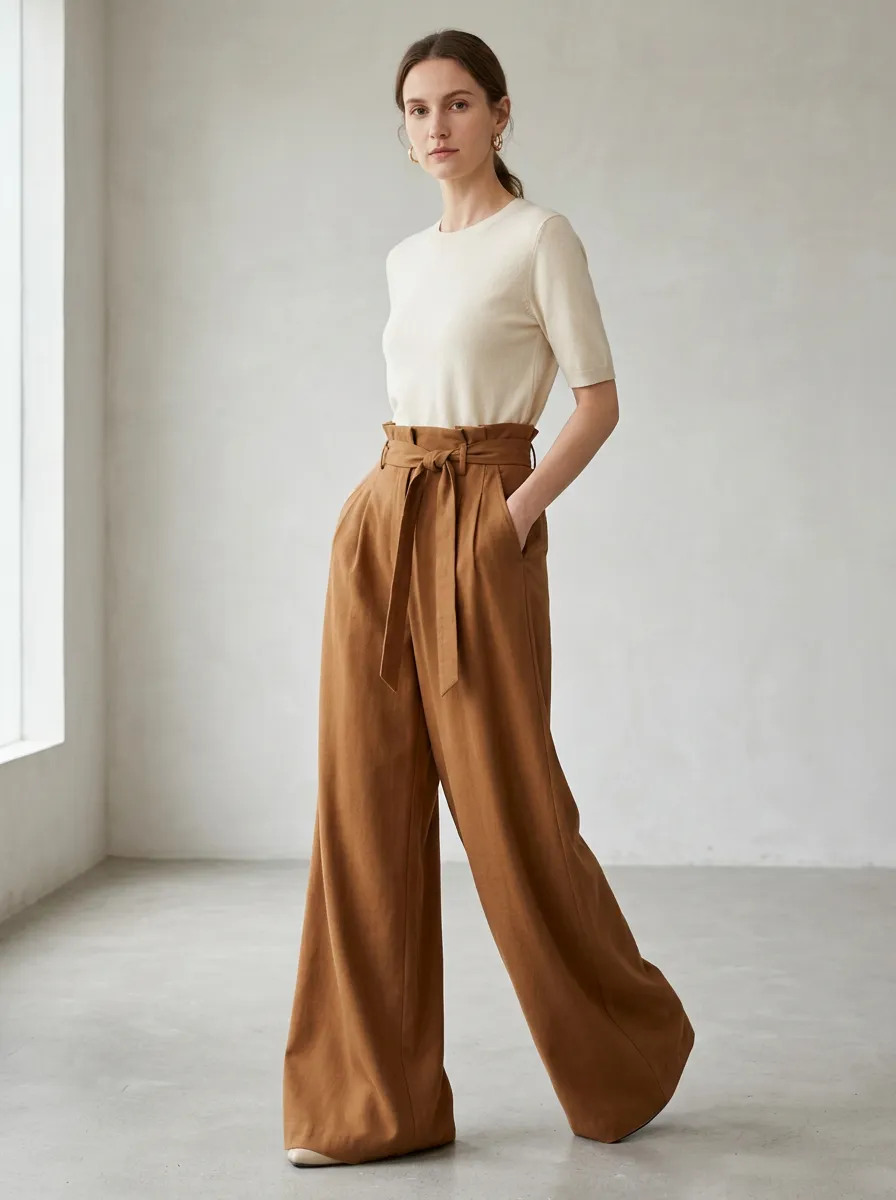 Polished Wide-Leg Casual Casual Wide Leg Pants