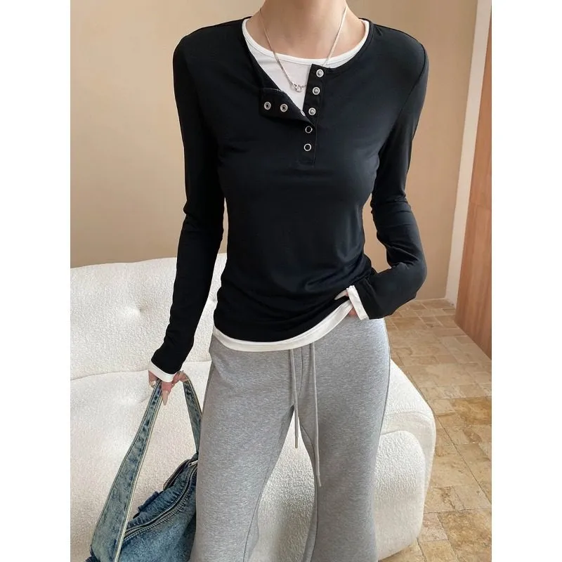 Color Block Two Tone Long Sleeve T-Shirt