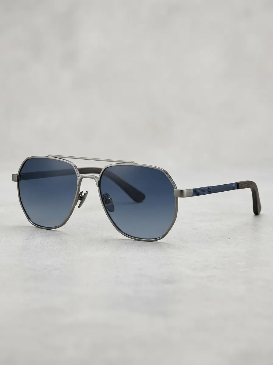 Men's Vintage Aviator Metal Frame Gradient Lens Sunglasses - Classic Everyday Style