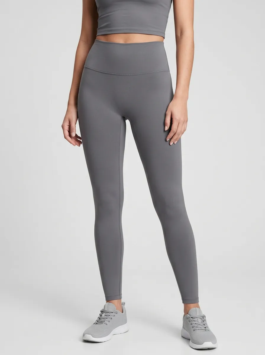 Women's Seam-Free-Front Ankle-Length Supportive-Waistband High-Rise Leggings