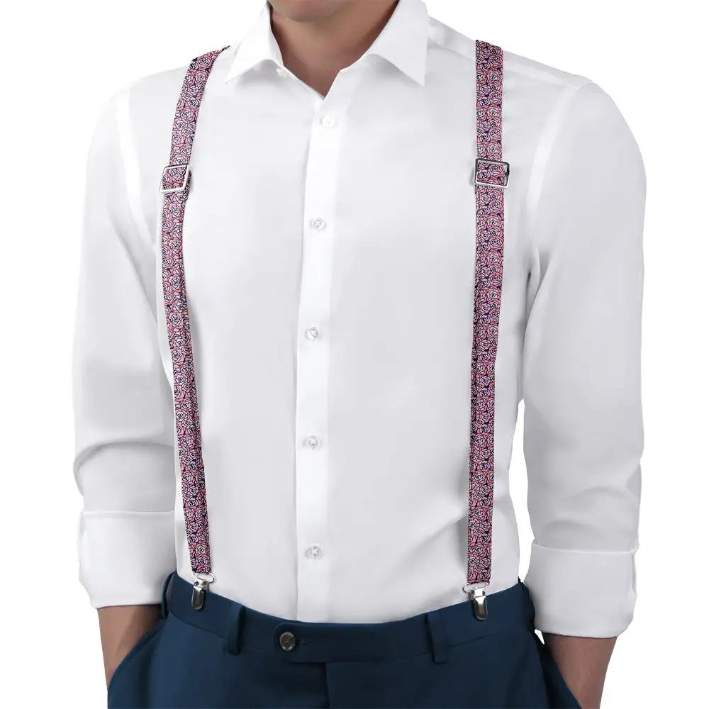 Carnation Mosaic Pattern Suspenders