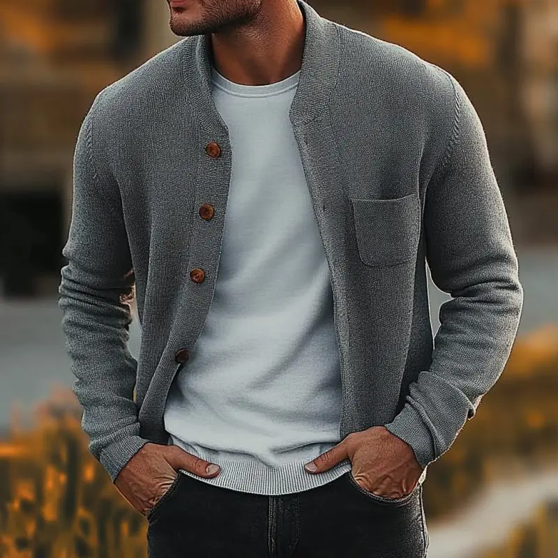 Textured Relaxed Pocket Cardigan