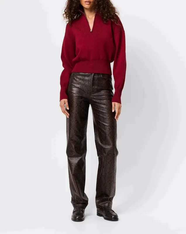 Red Ribbed Sweater