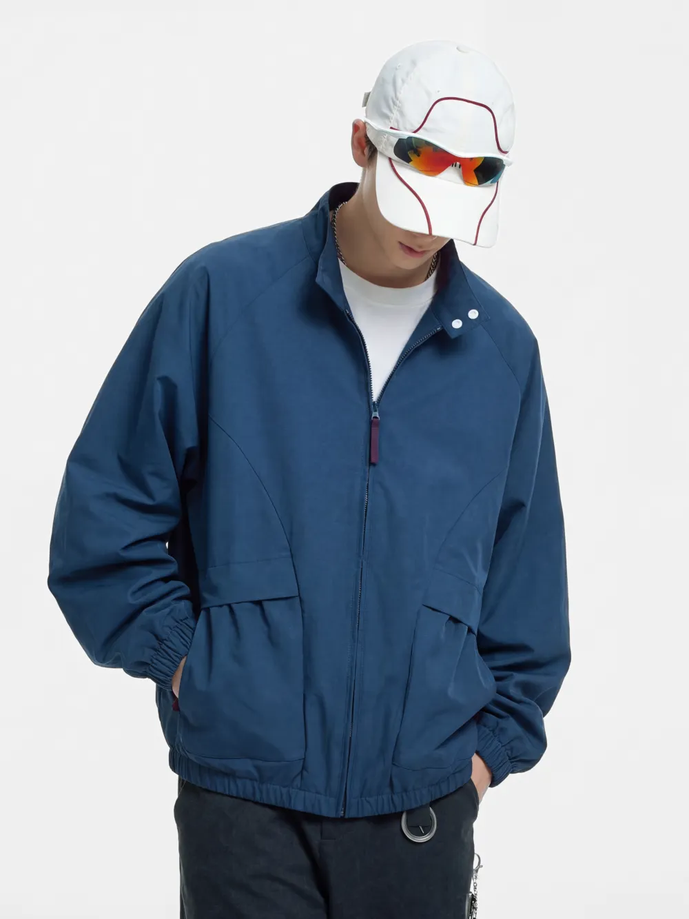Everyday Outdoor Wind Resistant Stand Collar Color Block Outdoor Utility Jacket
