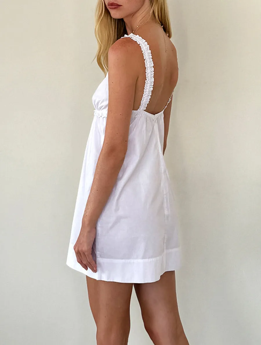 Mini Dress In Poplin White