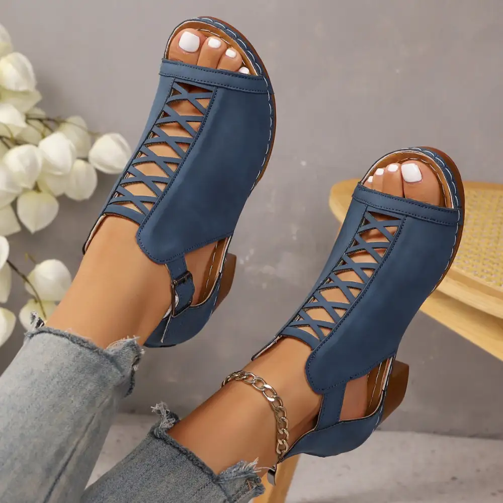 Lounge Open Toe Block Heels Sandals