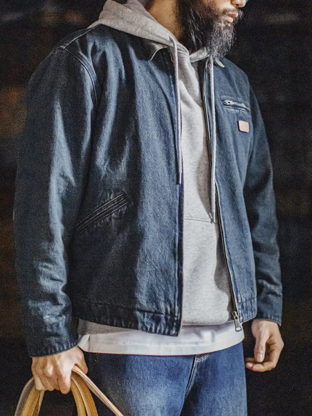 Men's Denim Suede Texture Casual Jacket