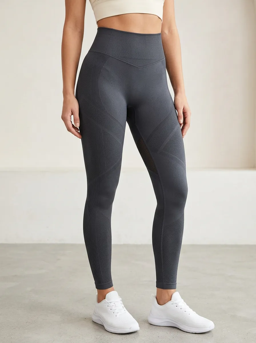Sleek Seamless Ribbed Sculpting Leggings