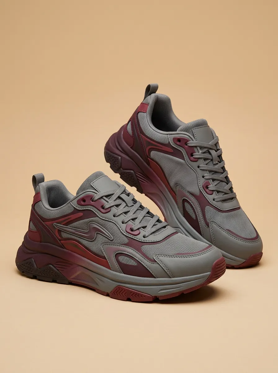 Men's Colorblock Mesh Printed Sneakers Everyday Design