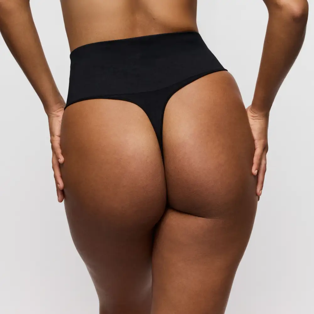 Women's High Waist Elastic Waistband Cotton Gusset Cotton Shaping Soft Fabric Supportive Fit Tanga Panty