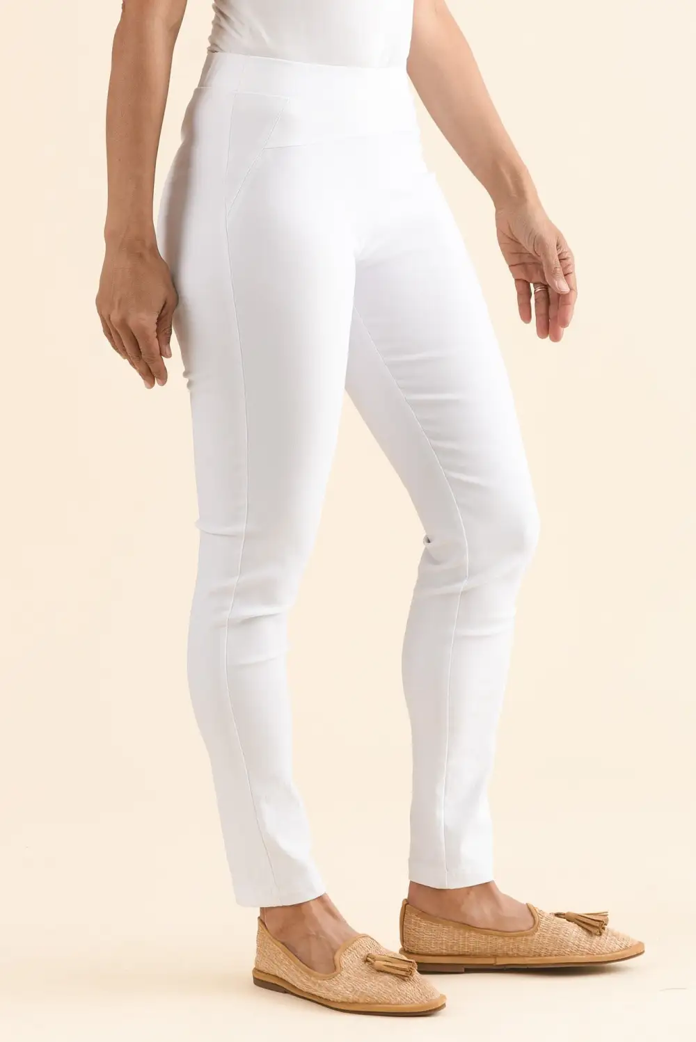 Viscose High Rise Pull On Pants