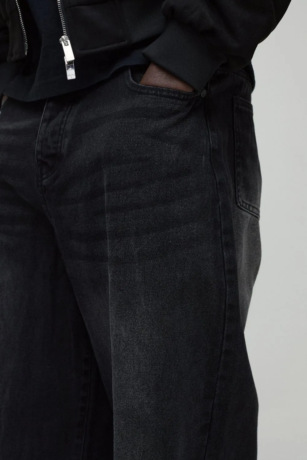 Denim Parachute Washed Jeans Plain Pocket Jeans