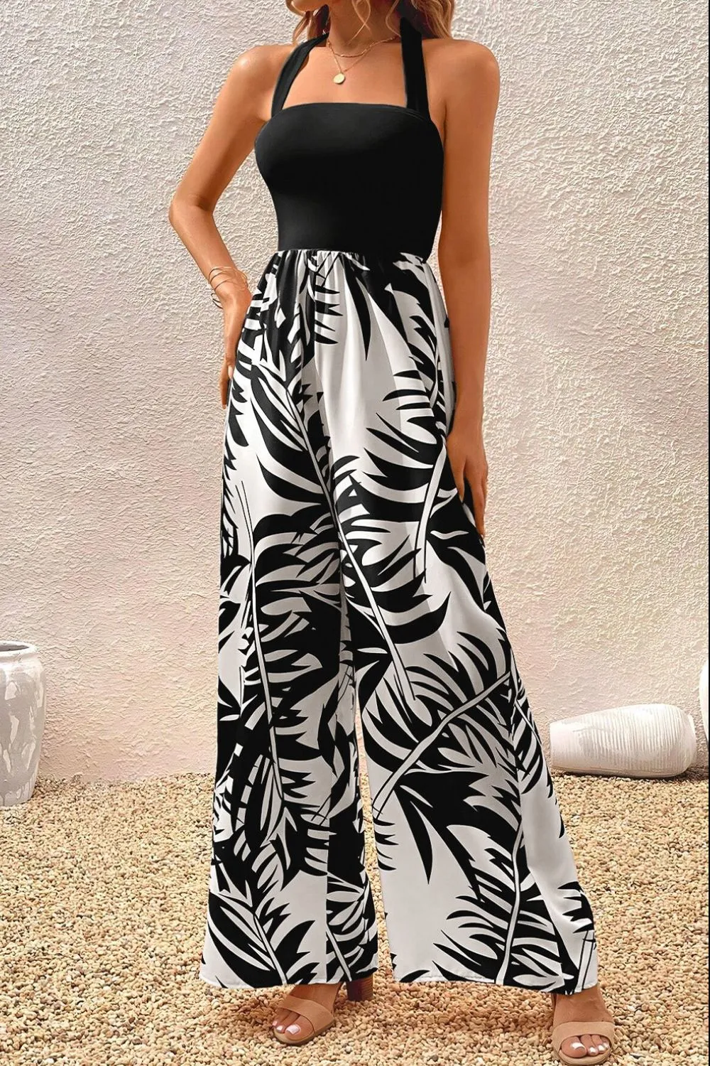 Halter Wide Leg Jumpsuit