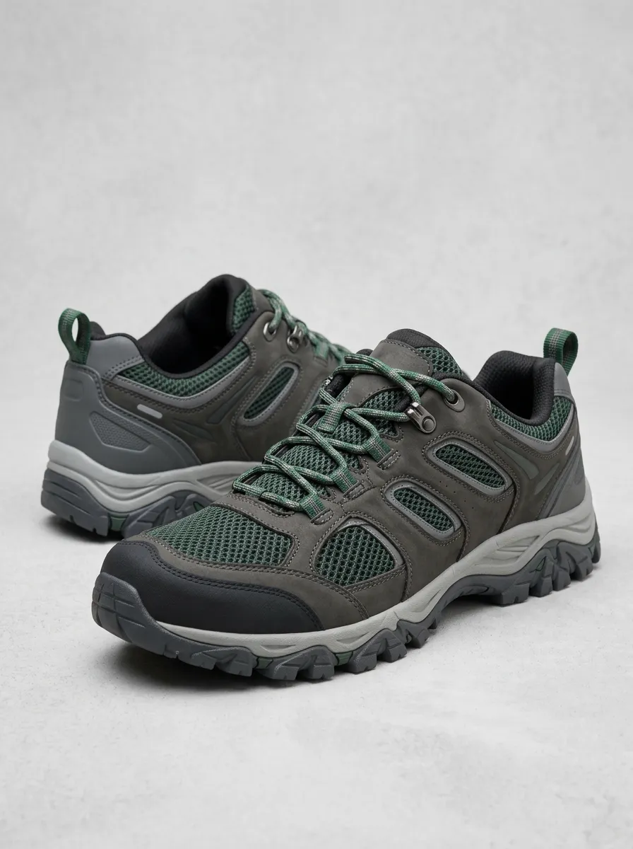 Women's Outdoor Hiking Trekking Grey Green Mesh Printed Shoes