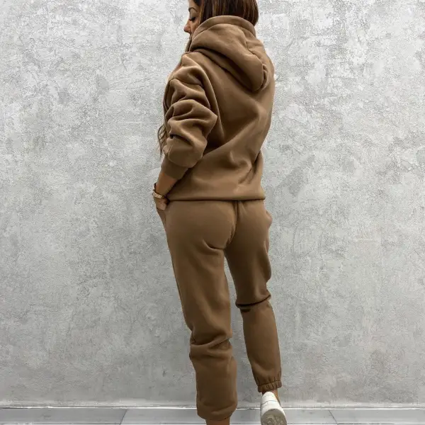 Clean-Line Hooded Sweatshirt And Pants Set