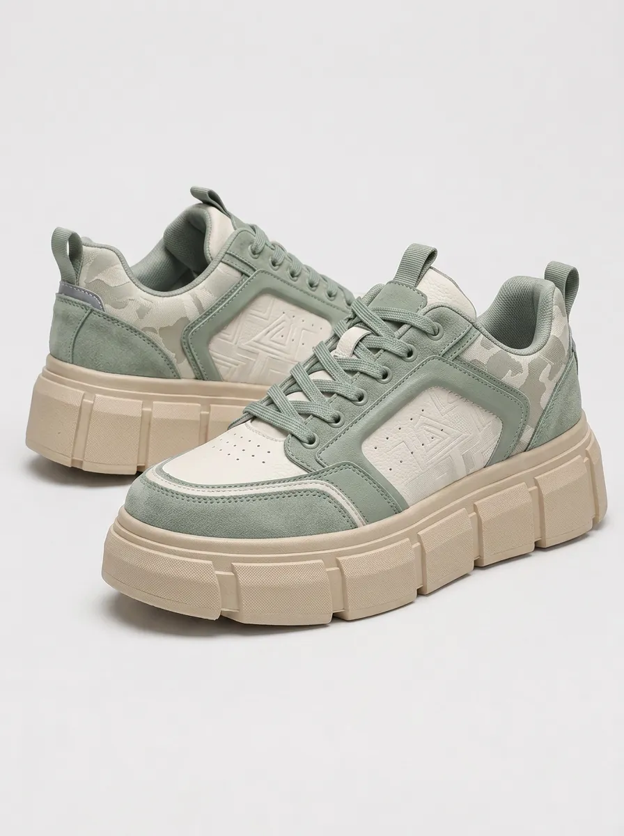 Men's Street Casual Camo Pattern Printed Platform Sneakers